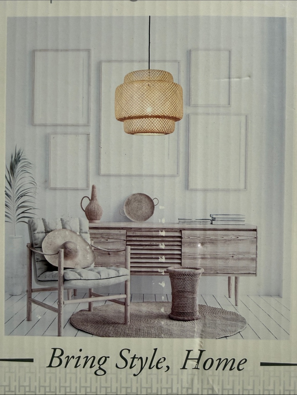Huntington Home Woven Bamboo Pendant Light